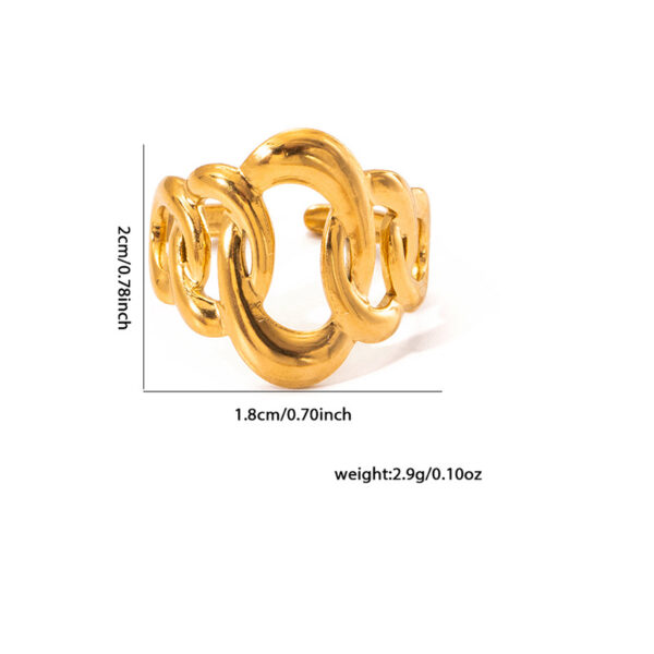 Geometry Pattern Stainless Steel Women's Ring - Image 7