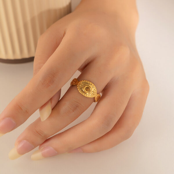 Geometry Pattern Stainless Steel Women's Ring - Image 4
