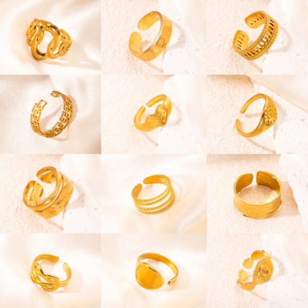 Geometry Pattern Stainless Steel Women's Ring - Image 2