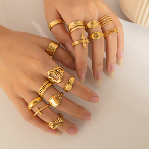 Geometry Pattern Stainless Steel Women's Ring