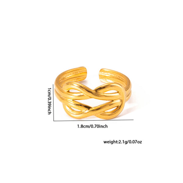 Geometry Pattern Stainless Steel Women's Ring - Image 10