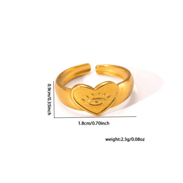 Geometry Pattern Stainless Steel Women's Ring - Image 3