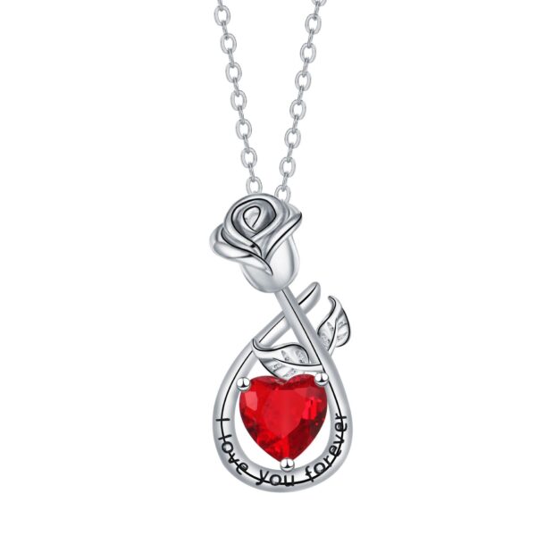 Rose Pendant Necklace Valentine's Day Gift For Girlfriend - Image 5