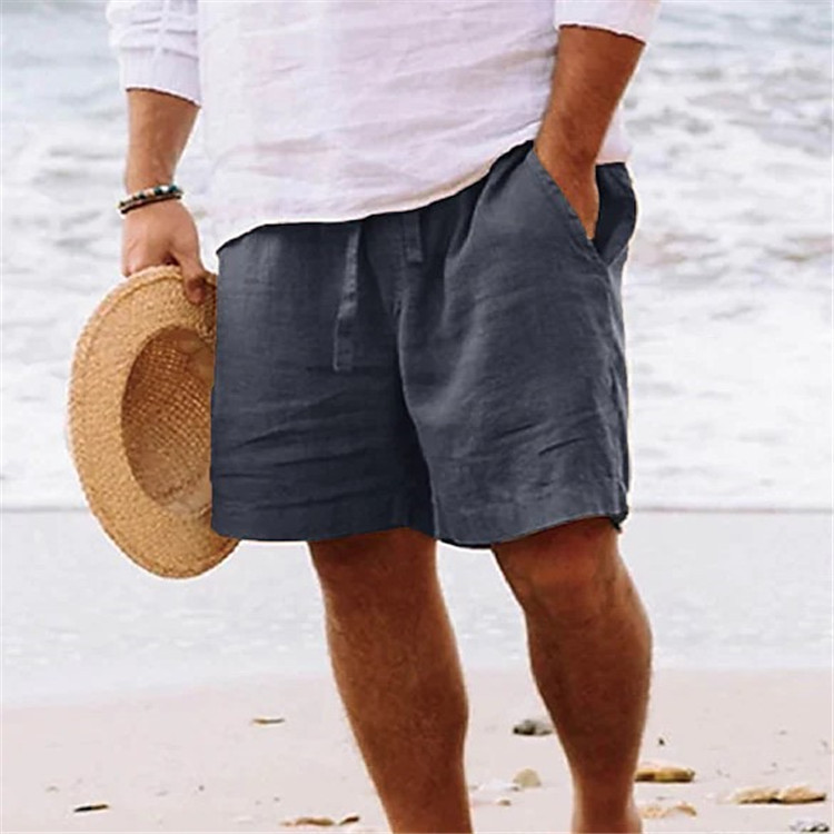 Men's Daily Sand Pure Color Comfortable Breathable Shorts - Image 5
