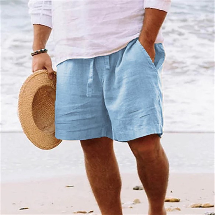 Men's Daily Sand Pure Color Comfortable Breathable Shorts - Image 2