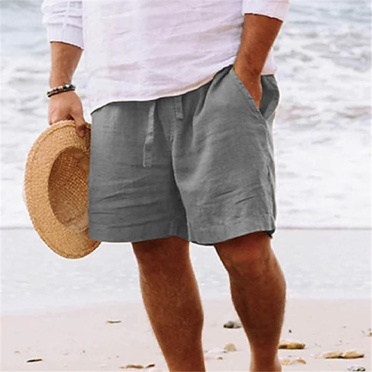 Men's Daily Sand Pure Color Comfortable Breathable Shorts - Image 3